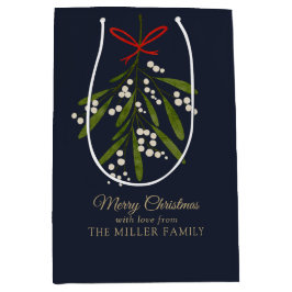 Eenvoudige marinemistletoe Kerstmis Medium Cadeauzakje