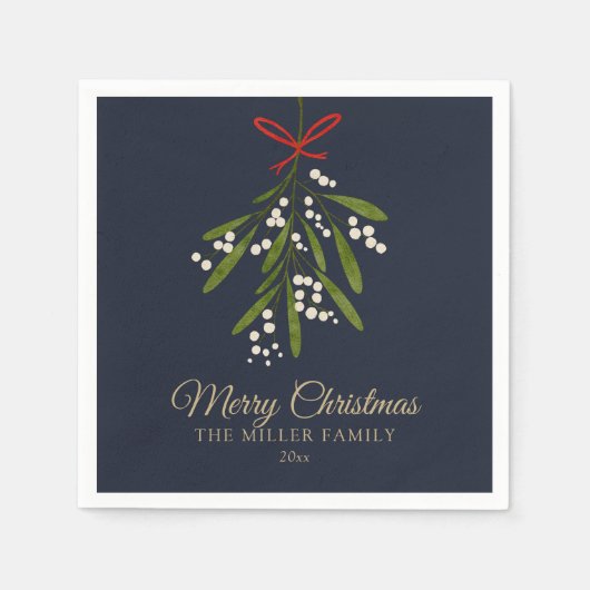 Eenvoudige marinemistletoe Kerstmis Servet (Voorkant)