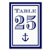 Eenvoudige marinesblauwe omhulde ankertabel Kaart  (Voorkant)