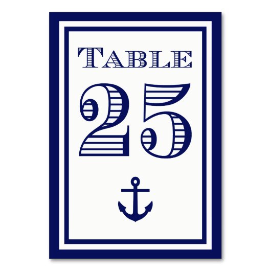 Eenvoudige marinesblauwe omhulde ankertabel Kaart  (Voorkant)