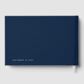 Eenvoudige marineslag en wit of kleurendrik gastenboek (Achterkant)