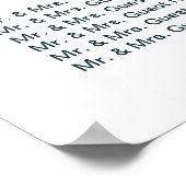 Eenvoudige marinesurft Blue Knot Wedding Seating C Poster (Hoek)