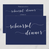 Eenvoudige marinevlek met blauw huwelijk kaart (Voorkant / Achterkant)