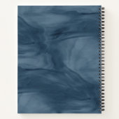 Eenvoudige marmer Blue Subtle Marble Modern Monogr Notitieboek (Achterkant)