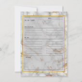 Eenvoudige marmer Grey and Gold Wedding to do List Notitiekaartje (Achterkant)