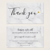Eenvoudige Marmeren Bedankt Voor Winkelen Kortingk Visitekaartje (Voorkant /achterkant)