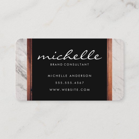 Eenvoudige Marmeren Houten Afwerking voor Zakelijk Visitekaartje (Voorkant)