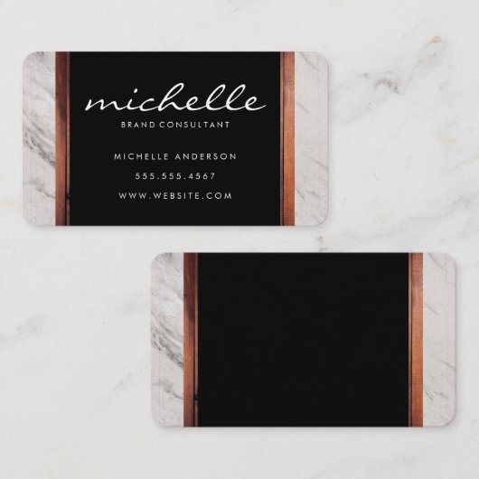 Eenvoudige Marmeren Houten Afwerking voor Zakelijk Visitekaartje (Voorkant / Achterkant)