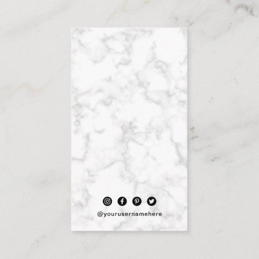 Eenvoudige Marmeren QR Code Modern Visitekaartje (Achterkant)