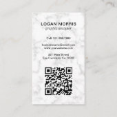 Eenvoudige Marmeren QR Code Modern Visitekaartje (Voorkant)