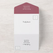 Eenvoudige Maroon Aangepaste Bewaar De Datum All In One Uitnodiging (Buitenkant)