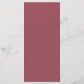Eenvoudige Maroon Custom bruiloft diner Menu (Achterkant)