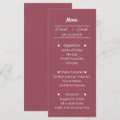 Eenvoudige Maroon Custom bruiloft diner Menu (Voorkant / Achterkant)
