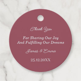 Eenvoudige Maroon Custom Wedding Bedankjes Labels