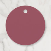Eenvoudige Maroon Custom Wedding Bedankjes Labels (Achterkant)