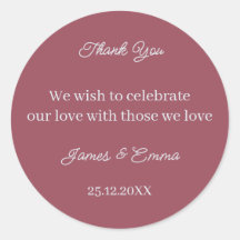 Eenvoudige Maroon gepersonaliseerde bruiloft