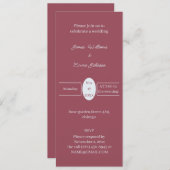 Eenvoudige Maroon gepersonaliseerde bruiloft uitno Save The Date (Voorkant / Achterkant)