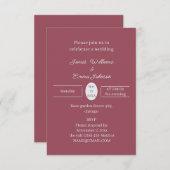 Eenvoudige Maroon gepersonaliseerde bruiloft uitno Save The Date (Voorkant / Achterkant)