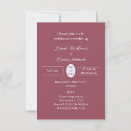Eenvoudige Maroon gepersonaliseerde bruiloft uitno Save The Date