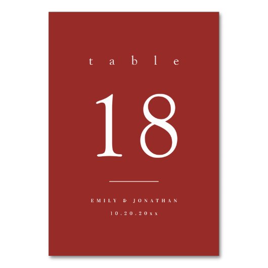 Eenvoudige Maroon Kerstmis Bruiloft Kaart (Voorkant)