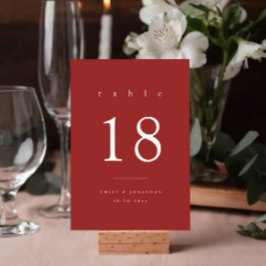 Eenvoudige Maroon Kerstmis Bruiloft Kaart