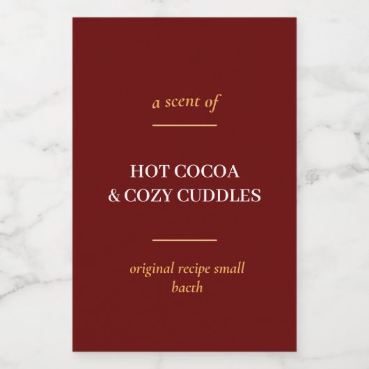 EENVOUDIGE MAROON MINIMALISTISCHE MODERNE KAARS VOEDSELCONTAINER ETIKET (Enkel label)