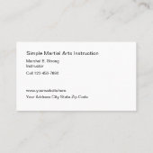 Eenvoudige Martial Arts Visitekaartjes (Achterkant)