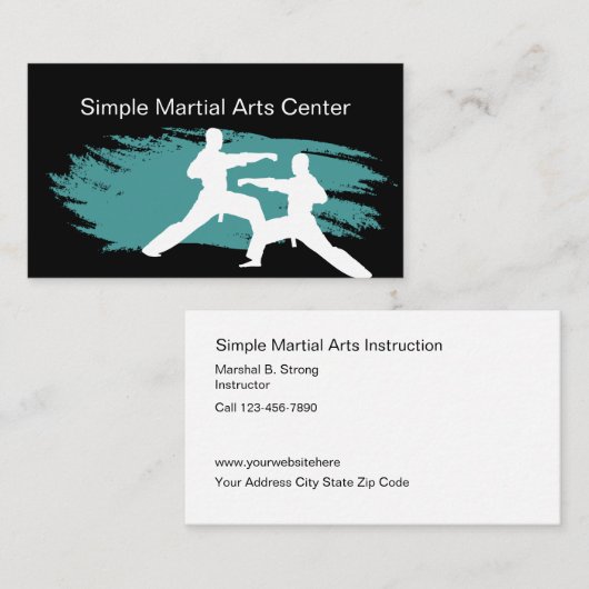 Eenvoudige Martial Arts Visitekaartjes (Voorkant / Achterkant)