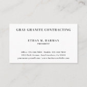 Eenvoudige 'Masculine Gray Modern' Visitekaartje (Achterkant)