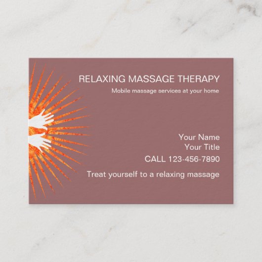 Eenvoudige massage-Visitekaartjes Visitekaartje (Voorkant)