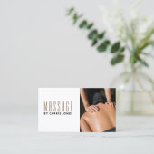 Eenvoudige Massagetherapeut Foto Visitekaartje (Staand voorkant)