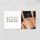 Eenvoudige Massagetherapeut Foto Visitekaartje (Voorkant)