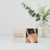 Eenvoudige Massagetherapeut Foto Visitekaartje (Staand voorkant)