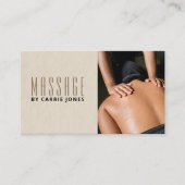 Eenvoudige Massagetherapeut Foto Visitekaartje (Voorkant)