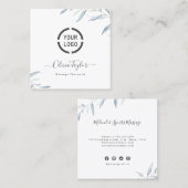 Eenvoudige massagetherapie van een blauwe mosterd vierkante visitekaartje (Voorkant / Achterkant)