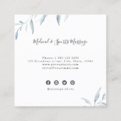 Eenvoudige massagetherapie van een blauwe mosterd vierkante visitekaartje (Achterkant)