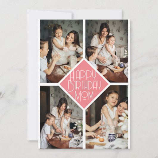 Eenvoudige Matig blije verjaardagsfoto, collage Feestdagenkaart (Voorkant)