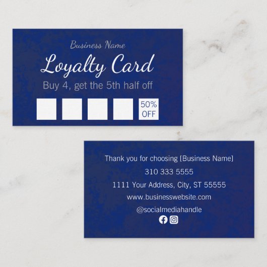 Eenvoudige, matige, blauwe Waterverf bedekking bed Klantenkaartje (Voorkant / Achterkant)