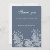 Eenvoudige mauve blauw wit bloemenkant Bedankt Kaart (Voorkant)