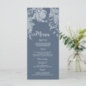 Eenvoudige mauve blauw wit bloemenkant Bruiloft Me Programmakaart (Staand voorkant)