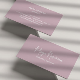 EENVOUDIGE MAUVE PASTEL HANDTEKENING NAAM PROFESSI VISITEKAARTJE