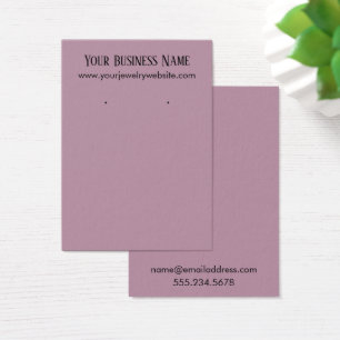 Eenvoudige Mauve Roze Oorbel Houder Display Kaarte Visitekaartje