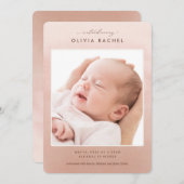 Eenvoudige mededeling van de geboorte van Blush Pi Kaart (Voorkant / Achterkant)