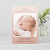 Eenvoudige mededeling van de geboorte van Blush Pi Kaart (Staand voorkant)