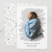 Eenvoudige mededeling van de geboorte van de Foto  Aankondiging (Voorkant / Achterkant)