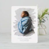 Eenvoudige mededeling van de geboorte van de Foto  Folie Uitnodiging (Staand Voorkant)