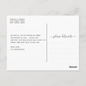 Eenvoudige mededeling van Floral Script New Home M Briefkaart (Achterkant)