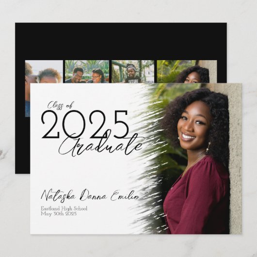 Eenvoudige mededeling van het Afstuderen van de Fo Kaart (Voorkant / Achterkant)