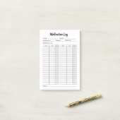 Eenvoudige medicatie checklist - gepersonaliseerd post-it® notes (Op bureau)