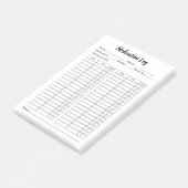 Eenvoudige medicatie checklist - gepersonaliseerd post-it® notes (Schuin)